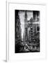 Instants of NY B&W Series - Urban Street Scene in Broadway - Canal Street - Manhattan-Philippe Hugonnard-Framed Art Print