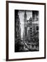 Instants of NY B&W Series - Urban Street Scene in Broadway - Canal Street - Manhattan-Philippe Hugonnard-Framed Art Print