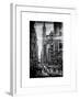 Instants of NY B&W Series - Urban Street Scene in Broadway - Canal Street - Manhattan-Philippe Hugonnard-Framed Art Print