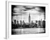 Instants of NY BW Series - Landscape View Manhattan with the Empire State Building - New York-Philippe Hugonnard-Framed Photographic Print