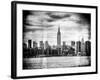 Instants of NY BW Series - Landscape View Manhattan with the Empire State Building - New York-Philippe Hugonnard-Framed Photographic Print