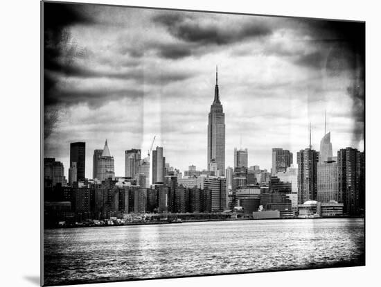Instants of NY BW Series - Landscape View Manhattan with the Empire State Building - New York-Philippe Hugonnard-Mounted Photographic Print