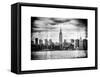 Instants of NY BW Series - Landscape View Manhattan with the Empire State Building - New York-Philippe Hugonnard-Framed Stretched Canvas