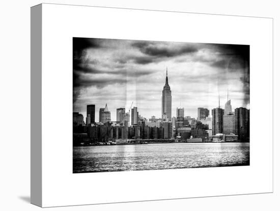 Instants of NY BW Series - Landscape View Manhattan with the Empire State Building - New York-Philippe Hugonnard-Stretched Canvas