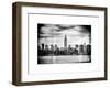 Instants of NY BW Series - Landscape View Manhattan with the Empire State Building - New York-Philippe Hugonnard-Framed Art Print