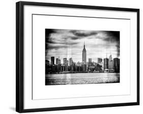 Instants of NY BW Series - Landscape View Manhattan with the Empire State Building - New York-Philippe Hugonnard-Framed Art Print