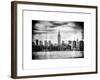 Instants of NY BW Series - Landscape View Manhattan with the Empire State Building - New York-Philippe Hugonnard-Framed Art Print