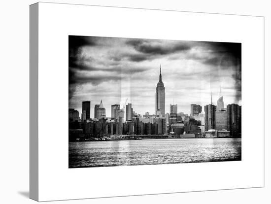 Instants of NY BW Series - Landscape View Manhattan with the Empire State Building - New York-Philippe Hugonnard-Stretched Canvas