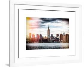 Instants of NY BW Series - Landscape View Manhattan with the Empire State Building - New York-Philippe Hugonnard-Framed Art Print