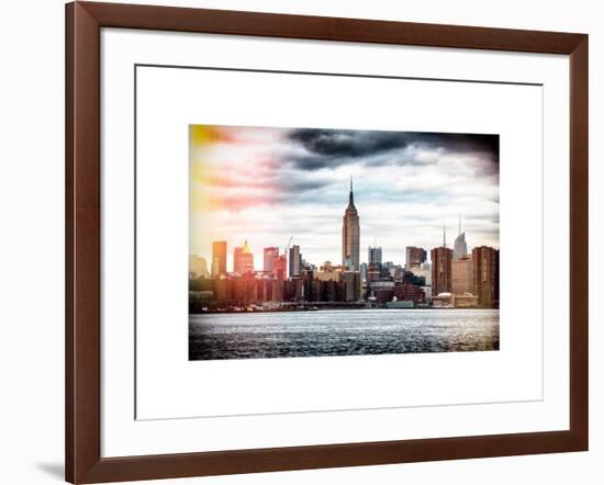 Instants of NY BW Series - Landscape View Manhattan with the Empire State Building - New York-Philippe Hugonnard-Framed Art Print