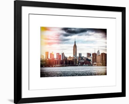 Instants of NY BW Series - Landscape View Manhattan with the Empire State Building - New York-Philippe Hugonnard-Framed Art Print