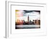 Instants of NY BW Series - Landscape View Manhattan with the Empire State Building - New York-Philippe Hugonnard-Framed Art Print