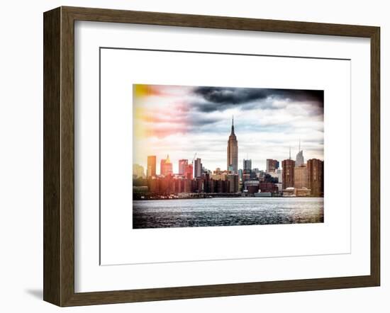 Instants of NY BW Series - Landscape View Manhattan with the Empire State Building - New York-Philippe Hugonnard-Framed Art Print