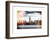 Instants of NY BW Series - Landscape View Manhattan with the Empire State Building - New York-Philippe Hugonnard-Framed Art Print