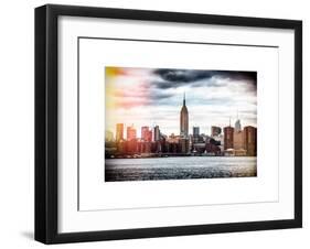 Instants of NY BW Series - Landscape View Manhattan with the Empire State Building - New York-Philippe Hugonnard-Framed Art Print