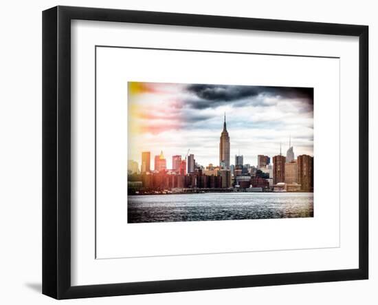 Instants of NY BW Series - Landscape View Manhattan with the Empire State Building - New York-Philippe Hugonnard-Framed Art Print