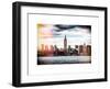 Instants of NY BW Series - Landscape View Manhattan with the Empire State Building - New York-Philippe Hugonnard-Framed Art Print