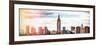 Instants of NY BW Series - Panoramic Landscape View Manhattan with the Empire State Building-Philippe Hugonnard-Framed Photographic Print