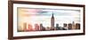 Instants of NY BW Series - Panoramic Landscape View Manhattan with the Empire State Building-Philippe Hugonnard-Framed Photographic Print