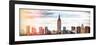 Instants of NY BW Series - Panoramic Landscape View Manhattan with the Empire State Building-Philippe Hugonnard-Framed Photographic Print