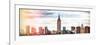 Instants of NY BW Series - Panoramic Landscape View Manhattan with the Empire State Building-Philippe Hugonnard-Framed Photographic Print