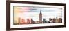 Instants of NY BW Series - Panoramic Landscape View Manhattan with the Empire State Building-Philippe Hugonnard-Framed Photographic Print