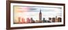 Instants of NY BW Series - Panoramic Landscape View Manhattan with the Empire State Building-Philippe Hugonnard-Framed Photographic Print