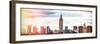 Instants of NY BW Series - Panoramic Landscape View Manhattan with the Empire State Building-Philippe Hugonnard-Framed Photographic Print