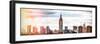 Instants of NY BW Series - Panoramic Landscape View Manhattan with the Empire State Building-Philippe Hugonnard-Framed Photographic Print