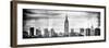 Instants of NY BW Series - Panoramic Landscape View Manhattan with the Empire State Building-Philippe Hugonnard-Framed Photographic Print