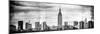 Instants of NY BW Series - Panoramic Landscape View Manhattan with the Empire State Building-Philippe Hugonnard-Mounted Photographic Print