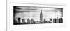 Instants of NY BW Series - Panoramic Landscape View Manhattan with the Empire State Building-Philippe Hugonnard-Framed Photographic Print