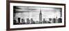 Instants of NY BW Series - Panoramic Landscape View Manhattan with the Empire State Building-Philippe Hugonnard-Framed Photographic Print