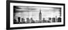 Instants of NY BW Series - Panoramic Landscape View Manhattan with the Empire State Building-Philippe Hugonnard-Framed Photographic Print