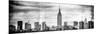 Instants of NY BW Series - Panoramic Landscape View Manhattan with the Empire State Building-Philippe Hugonnard-Mounted Photographic Print