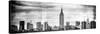 Instants of NY BW Series - Panoramic Landscape View Manhattan with the Empire State Building-Philippe Hugonnard-Stretched Canvas