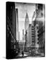 Instants of NY BW Series - Urban Scene in Winter at Grand Central Terminal in New York City-Philippe Hugonnard-Stretched Canvas