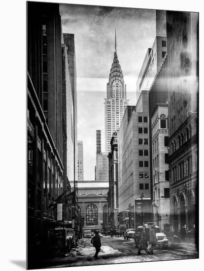 Instants of NY BW Series - Urban Scene in Winter at Grand Central Terminal in New York City-Philippe Hugonnard-Mounted Photographic Print