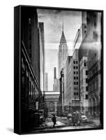 Instants of NY BW Series - Urban Scene in Winter at Grand Central Terminal in New York City-Philippe Hugonnard-Framed Stretched Canvas