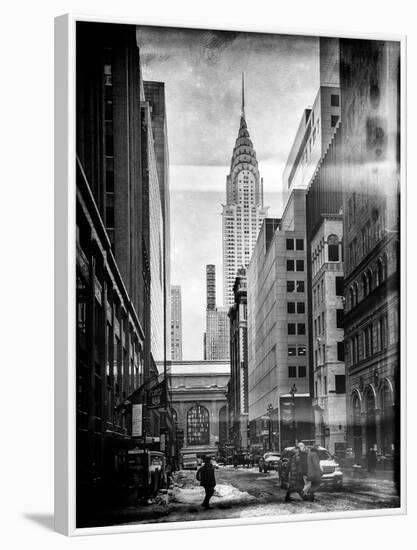 Instants of NY BW Series - Urban Scene in Winter at Grand Central Terminal in New York City-Philippe Hugonnard-Framed Photographic Print