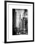 Instants of NY BW Series - Urban Scene in Winter at Grand Central Terminal in New York City-Philippe Hugonnard-Framed Art Print