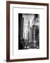 Instants of NY BW Series - Urban Scene in Winter at Grand Central Terminal in New York City-Philippe Hugonnard-Framed Art Print