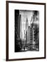 Instants of NY BW Series - Urban Scene in Winter at Grand Central Terminal in New York City-Philippe Hugonnard-Framed Art Print