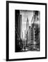 Instants of NY BW Series - Urban Scene in Winter at Grand Central Terminal in New York City-Philippe Hugonnard-Framed Art Print