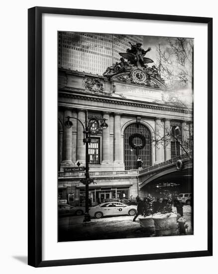 Instants of NY BW Series - Urban Scene View in Winter-Philippe Hugonnard-Framed Photographic Print