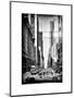 Instants of NY BW Series - Urban Scene with Yellow Taxis-Philippe Hugonnard-Mounted Art Print