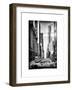 Instants of NY BW Series - Urban Scene with Yellow Taxis-Philippe Hugonnard-Framed Art Print