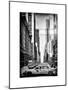 Instants of NY BW Series - Urban Scene with Yellow Taxis-Philippe Hugonnard-Mounted Art Print