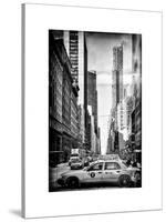 Instants of NY BW Series - Urban Scene with Yellow Taxis-Philippe Hugonnard-Stretched Canvas