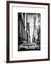 Instants of NY BW Series - Urban Scene with Yellow Taxis-Philippe Hugonnard-Framed Art Print